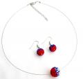 American Flag Theme Pave Ball Crystals Red, White & Blue Jewelry American Flag Theme Pave Ball Crystals Red, White & Blue Jewelry