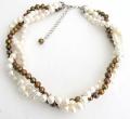 Finest White & Golden Freshwater Pearl Baroque Shape Necklace Finest White & Golden Freshwater Pearl Baroque Shape Necklace