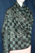 Black & Grey Silver Sequence Winter Shawl Scarf #1399