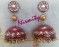 Burgundy "Jhumka" Chandelier clay earrings Burgundy "Jhumka" Chandelier clay earrings