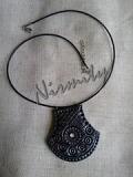 Indian tribal motif antique silver clay necklace Indian tribal motif antique silver clay necklace