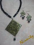 Kolam Necklace & Earrings Set In Indian Patterns