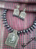 Antique gold and black "Ganesha" clay necklace set