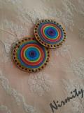 Eco-friendly Rainbow wood chip casual/party wear earrings Eco-friendly Rainbow wood chip casual/party wear earrings