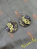 Mehendi / Henna design - Black and Yellow Dangle Clay Earrings
