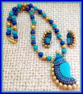 Sangu Type Handmade Terracotta Set in Blue Shades