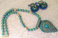 Peacock Feather Necklace & Jhumka Made in Clay
