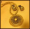 Amazing Golden Terracotta Necklace Set /w Jhumkas