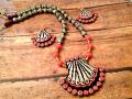 Silver Hand Carved Design with Pink Beads!!!!!