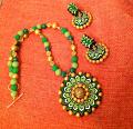Floral Neckset in Shades of Green with Jhumkas!!!!