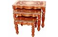 Handcrafted Carved 3 Pcs Table Set Handcrafted Carved 3 Pcs Table Set