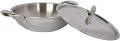 Tabakh Stainless Steel Platinum Kadai 26cm Silver