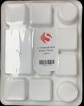 200 Pcs White 11 Compartment Disposable Plastic Plates / Thali