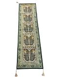 Traditional Design Silk Table Runner Kitchen Home Decor Peacock Design
