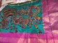 Radha Krishna Printed Fuchsia Kalamkari Silk saree Radha Krishna Printed Fuchsia Kalamkari Silk saree