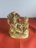 Brass Made Lakshmi Vishnu Seated On Sheshnag Statue