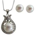 Beauty Elegant Wedding Jewelry Pearls Teardrop Stud Earrings Set 
