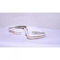 Sharp Curves Double Layer Wavy Design Sterling Silver Cuff Bracelet