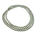 Green Pistachu Pearls Long Necklace 62 Inches