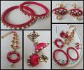 Fuchsia Silk Thread Jewelry Set Fuchsia Silk Thread Jewelry Set