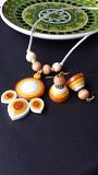 White & Tan Color Quilled Jewelry Set White & Tan Color Quilled Jewelry Set