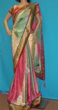 Shaded Zari Stone Work Pink Chiffon Wedding Party Wear Saree #2378 Shaded Zari Stone Work Pink Chiffon Wedding Party Wear Saree #2378
