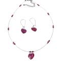 Truly Love Artisan Romantic Fuchsia Crystals Heart Pendant Jewelry 