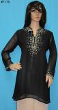 Georgette Long Sleeves Silver Detail Ladies Kurti Tunic Top