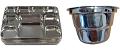 100 Disposable Plates 10 Compartment Silver Plates w/ Bowl 