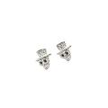 Cubic Zircon Hat Skull w/ Top Hat Dangle Fashion Earrings 