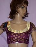 Brocade Purple Gold Choli / Blouse for Saree #4079