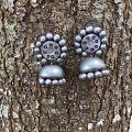 Traditional Design Silver Terracotta Jhumkas Large Size