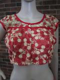 Red & Beige Combination Net Blouse