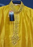 Festive Saffron Kameez Kurta Pajama for Men (M / L)