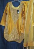 Bridal Wear Golden Tussore Trousseau Salwar Kameez Dupatta (M) #7792