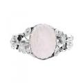 BR125  Mother Of Pearls Shell Engraved Both Side w/ Silver Flower Bracelet