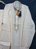 Men's Kurta Pajama in Ivory Cream (L) 