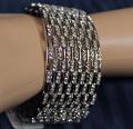 Silver Crystals One Piece Cuff Bangles 2.10