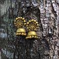 Handmade Golden Terracotta Jhumka Earrings Large Size