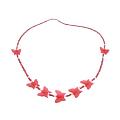 Butterfly Necklace For Children Bright Red Necklace & Butterfly Beads 