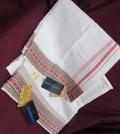 White Cotton Dhoti, Men's Traditional Pandit Lungi Dhoti Scarf #8734