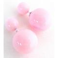 Pastel Pink Double Sided Bubble Bead Stud Earrings