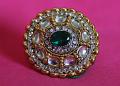Finger Ring 5509 Golden Green Emerald Indian Fashion Ring Jewelry Shieno Sa