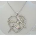 Hip Hop Divas Heart Cubic Zircon Pendant Hip Hop Shimmering w/ CZ 