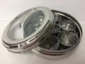 See Thru Indian Spice Box, Stainless Steel Masala Dabba 7"