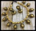 Antique Terracotta Choker Set with Jhumkas in Gold & Black