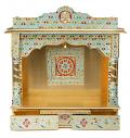 Meenakari Puja Mandir - Wooden Hindu Temple  22"  Mandir with Doors 