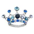 Vintage Crown Brooch Crystals Lite & Dark Blue Crown Brooch 