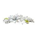 White & Grey Pastel Enamel w/ Sparkling Crystals Bridesmaid Hair Clip 
