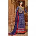 Blue Red Designer Bollywood Long Anarkali Suit (Unstitched) Blue Red Designer Bollywood Long Anarkali Suit (Unstitched)